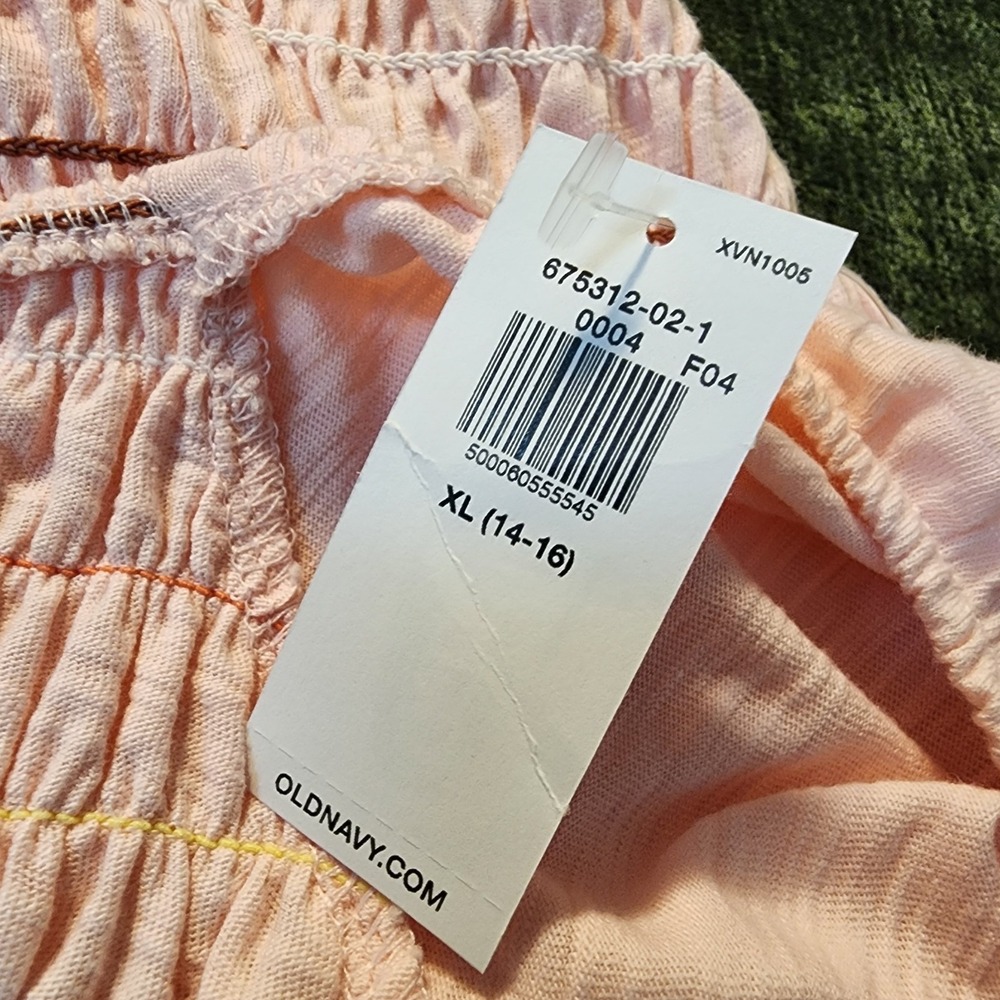 New w/tag! OLD NAVY Size XL Girls' Pink Smocked Wide Leg Puff Sleeve Jumpsuit - Picture 10 of 10